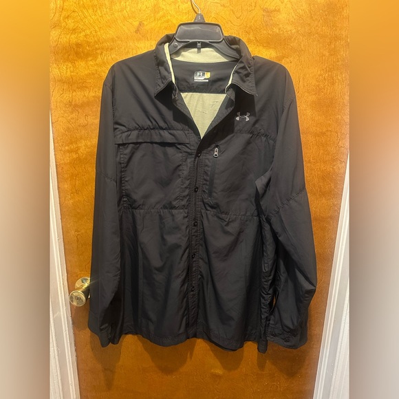 Under Armour men’s black long sleeve lightweight button up shirt size large - Picture 1 of 4